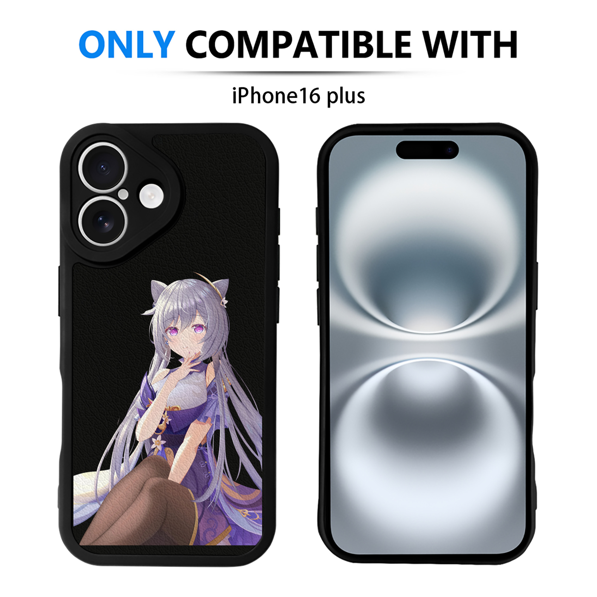 げんし神 刻晴 こくせい genshin Kokusei 【iPhone 16シリーズ対応】シリコンスマホケース（レザー調） 材質：シリコン